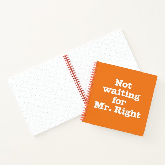 "Not Waiting for Mr. Right" Spiral Notebook (Inside)