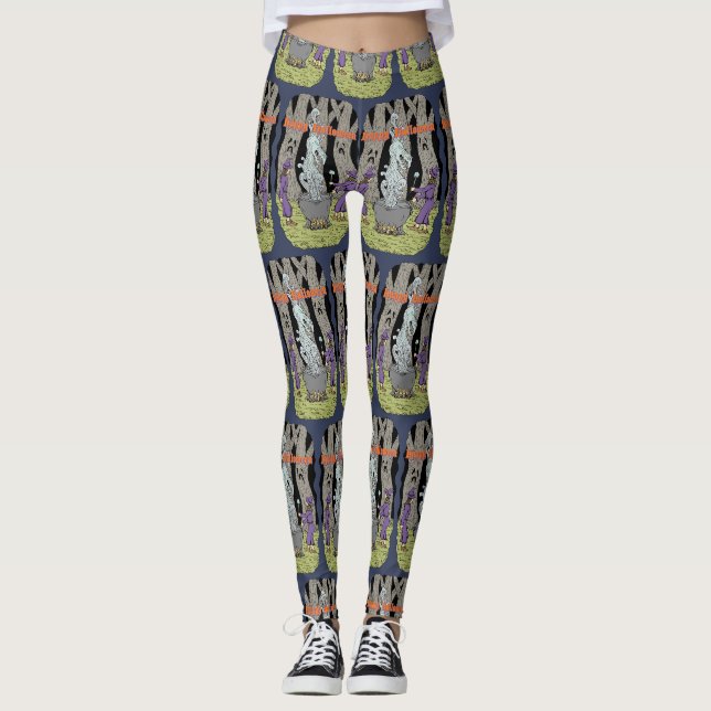 Not What They Expected Happy Halloween Leggings (Front)