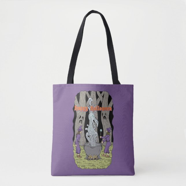 Not What They Expected Happy Halloween Tote Bag (Front)