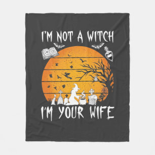 Not Witch Wife Halloween Sunset Cauldron_1 Fleece Blanket