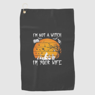 Not Witch Wife Halloween Sunset Cauldron_1 Golf Towel