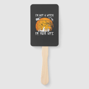 Not Witch Wife Halloween Sunset Cauldron_1 Hand Fan
