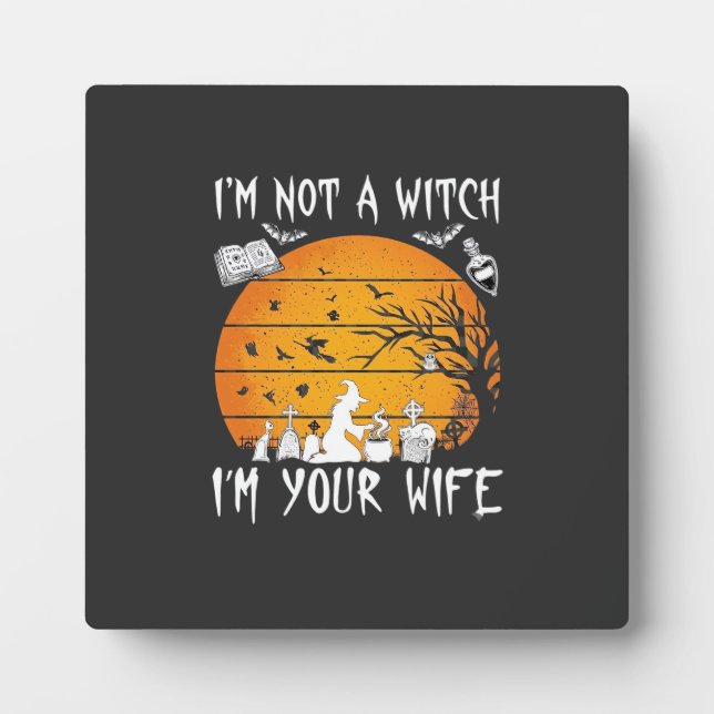Not Witch Wife Halloween Sunset Cauldron_1 Plaque (Front)