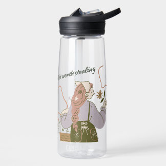 Not Worth Stealing | Funny Girl Aesthetic Clear Wa Water Bottle