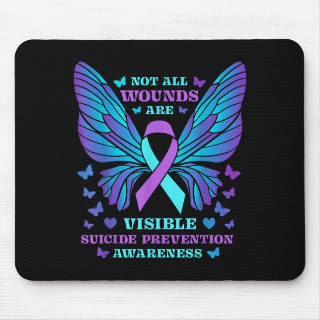 Not wounds are visible prevention awareness day mouse pad (Front)
