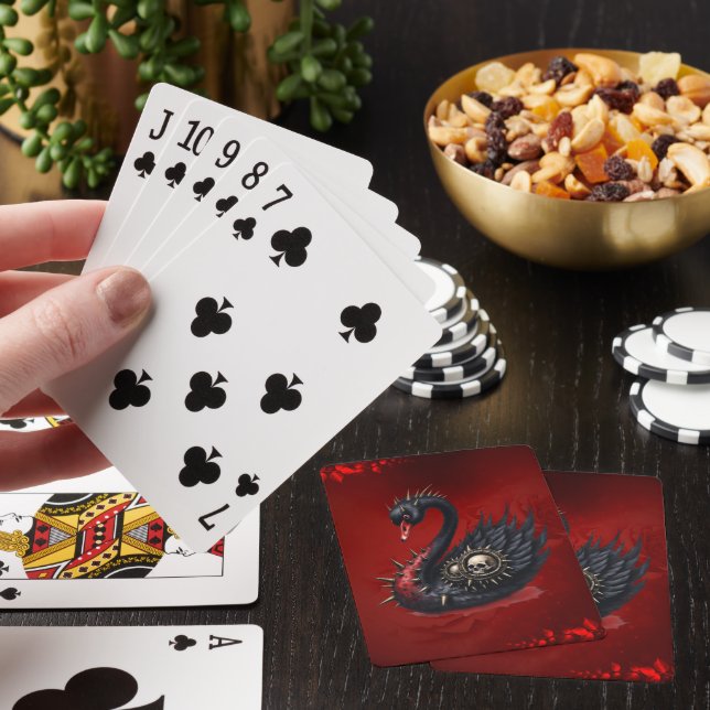 Not Your Average Swan – Spikes, Skulls & Sass.  Playing Cards (In Situ)