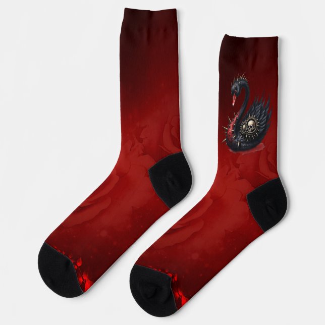 Not Your Average Swan – Spikes, Skulls & Sass.  Socks (Left)