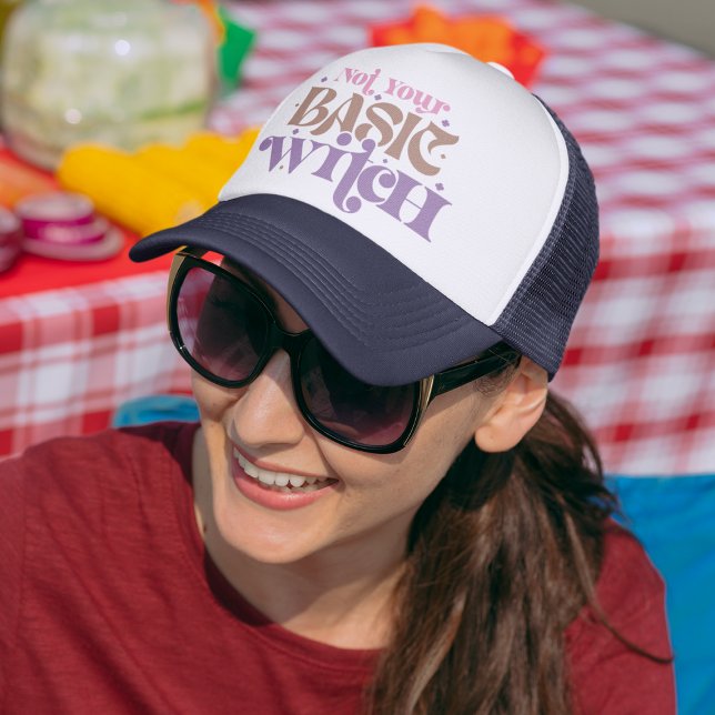 Not Your Basic Witch Spooky Halloween Magic Trucker Hat (Creator Uploaded)