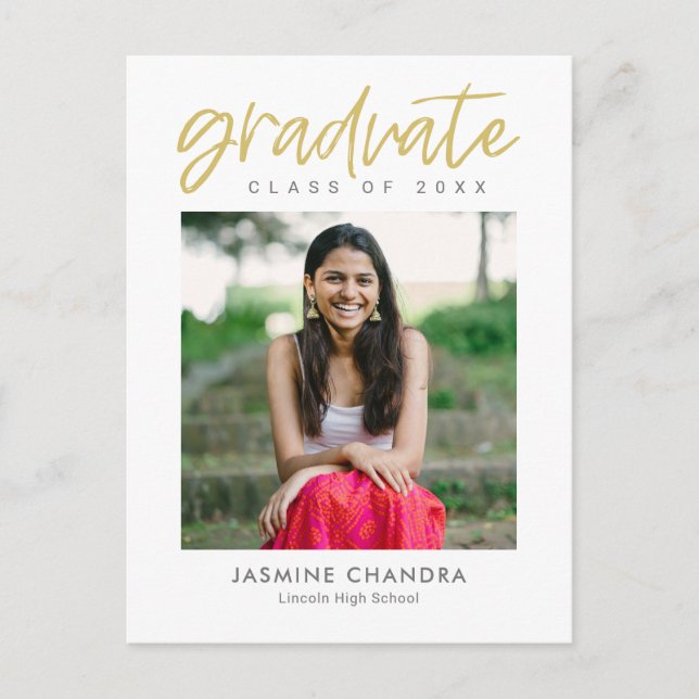 Notably Cool Editable Color Graduation Postcard (Front)