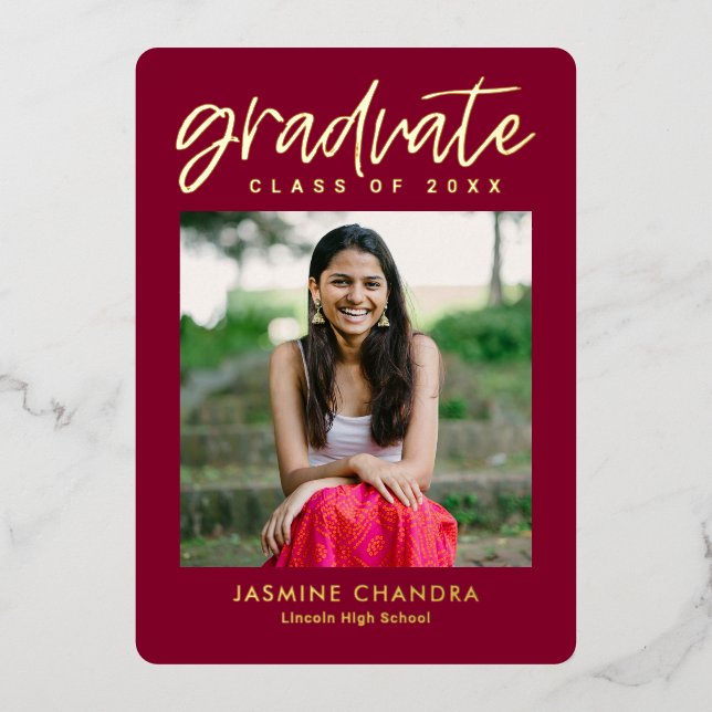 Notably Cool Foil Graduation Editable Colour Foil  (Front)
