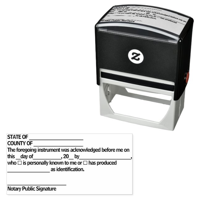 Notary Acknowledgement Self Inking Rubber Stamp (In Situ)