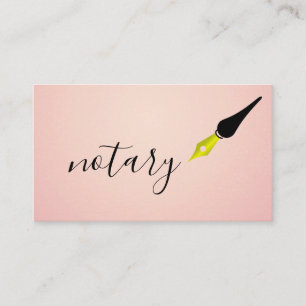 Notary Agent Pen Logo Freelance Calligraphy Writer Business Card