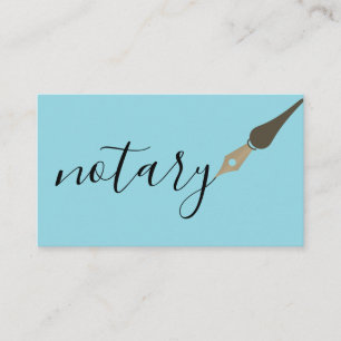 Notary Agent Pen Logo Freelance Calligraphy Writer Business Card