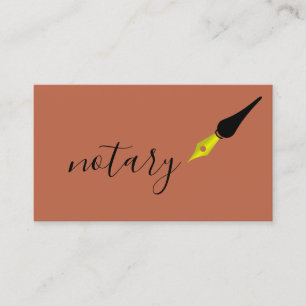 Notary Agent Pen Logo Freelance Calligraphy Writer Business Card