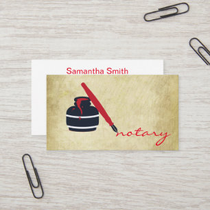 Notary Agent Pen Logo Freelance Calligraphy Writer Business Card