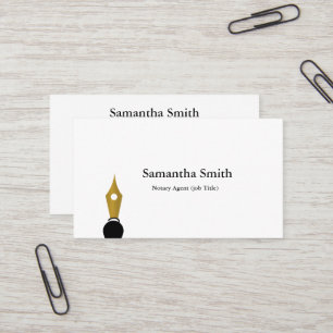 Notary Agent Pen Logo Freelance Calligraphy Writer Business Card