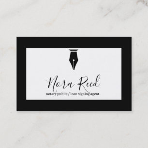 Notary Agent Pen Logo Freelance Calligraphy Writer Business Card