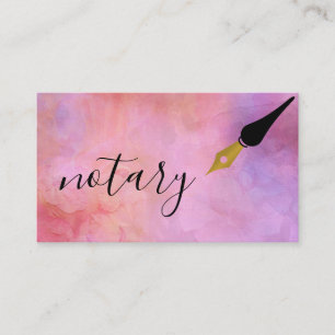 Notary Agent Pen Logo Freelance Calligraphy Writer Business Card