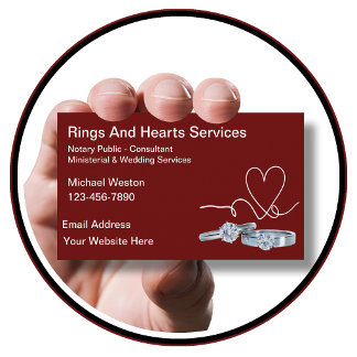 Notary And Wedding Ministerial Business Cards