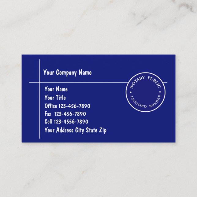 Notary Business Cards (Front)
