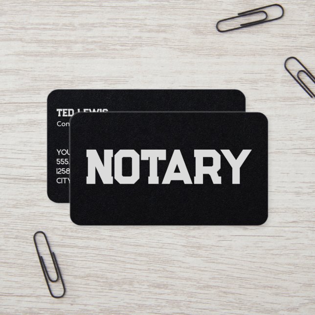 Notary Custom QR Business Card (Front/Back In Situ)