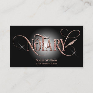 Notary elegant rose gold mortgage loan pen busines business card