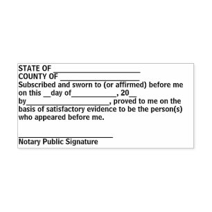 Notary Jurat Self-inking Rubber Stamp