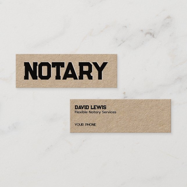 Notary Kraft Mini Business Card (Front/Back)