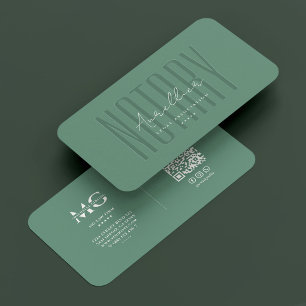 Notary Legal Attorney Law Firm Dusty Teal Modern  Business Card