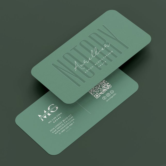 Notary Legal Attorney Law Firm Dusty Teal Modern  Business Card (Notary Legal Attorney Law Firm Dusty Teal Modern Business Card
)
