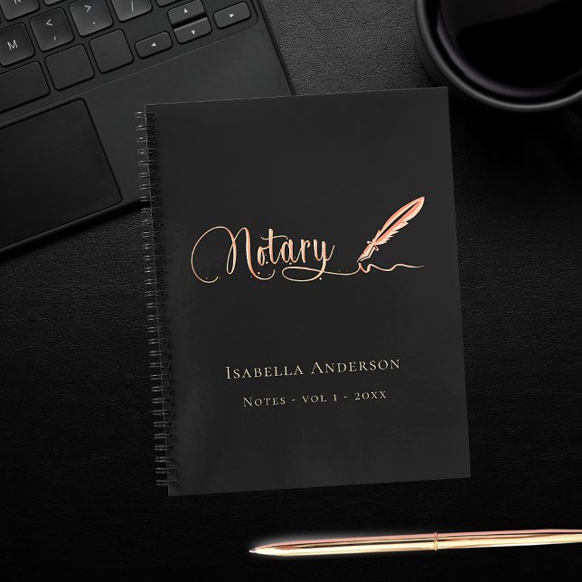 Notary loan signing agent black gold signature notebook (Creator Uploaded)