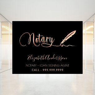 Notary loan signing agent black rose gold