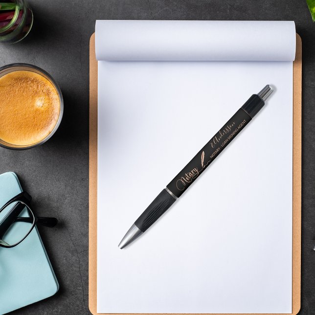 Notary loan signing agent black rose gold (Creator Uploaded)