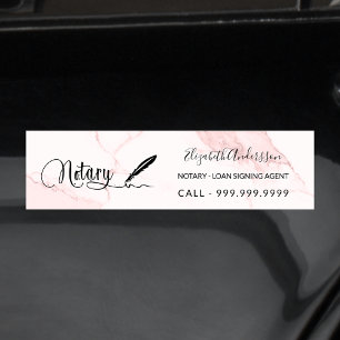 Notary loan signing agent blush pink marble bumper sticker