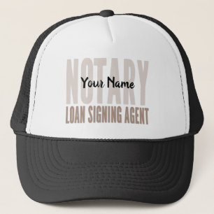 Notary Loan Signing Agent Brown Font Customised Trucker Hat