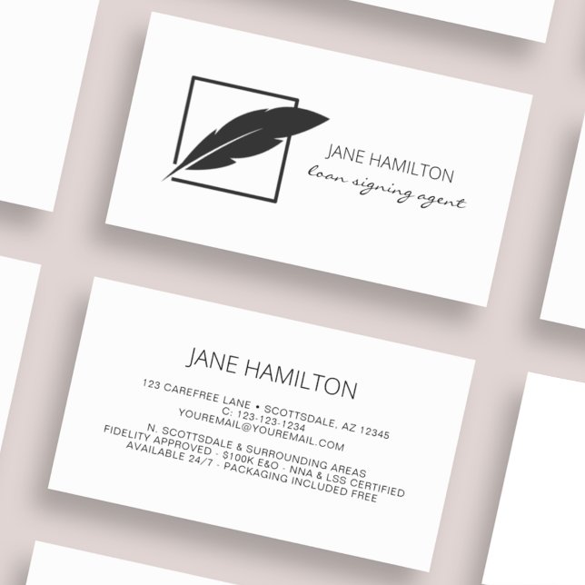 Notary Loan Signing Agent Business Card (Creator Uploaded)