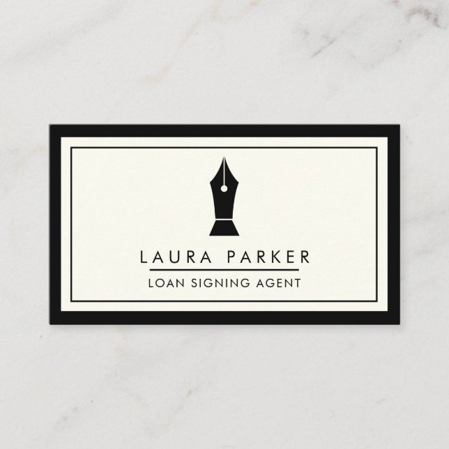 Notary Loan Signing Agent Consultant Broker Business Card (Front)