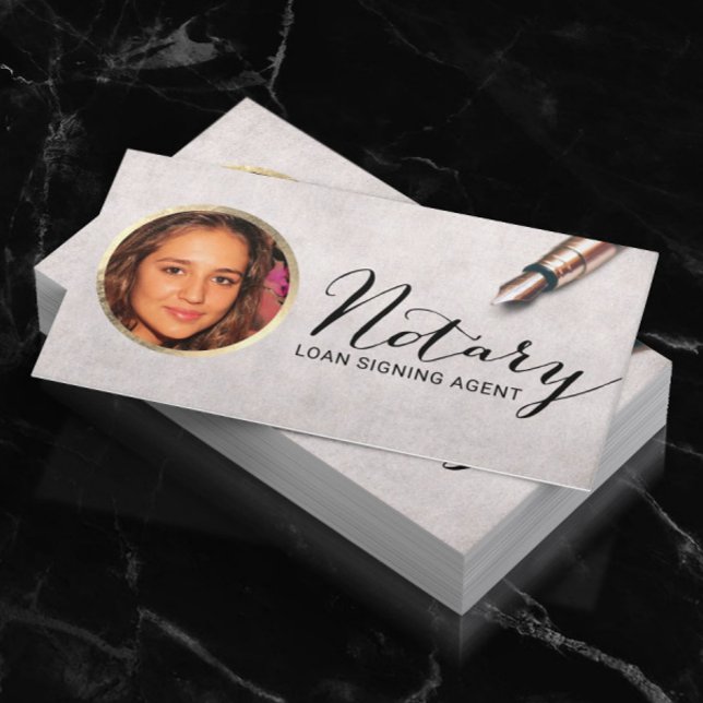 Notary Loan Signing Agent Custom Photo Business Card (Creator Uploaded)
