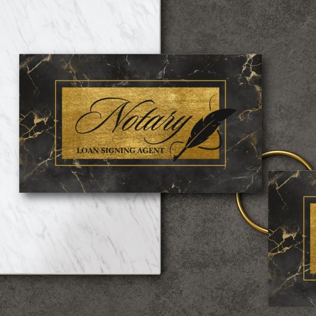 Notary Loan Signing Agent Marble Business Card (Creator Uploaded)