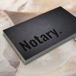 Notary Loan Signing Agent Minimalist Black Business Card