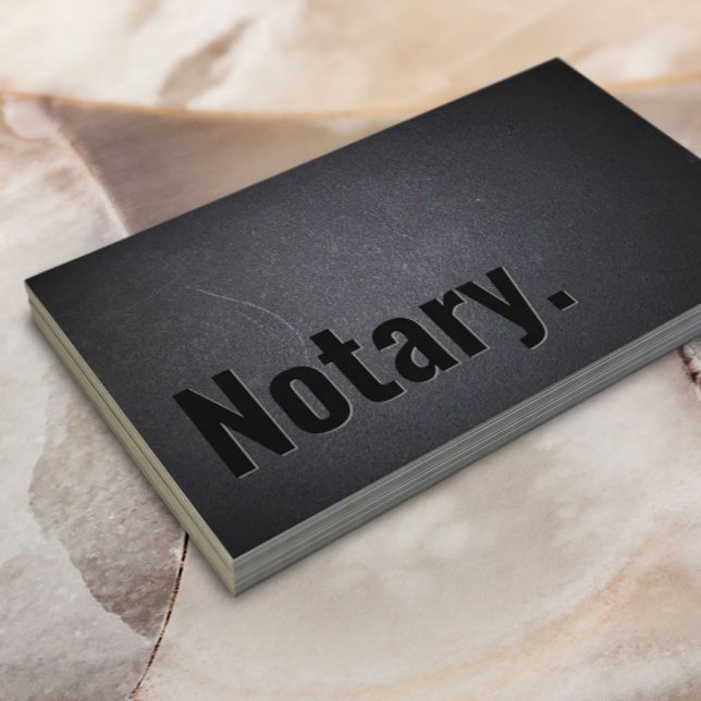 Notary Loan Signing Agent Minimalist Black Business Card (Creator Uploaded)