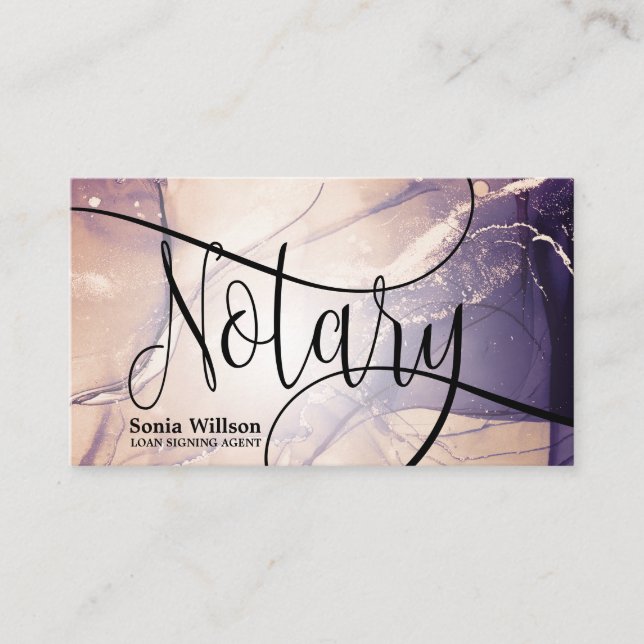 Notary Loan Signing Agent Modern abstract Business Card (Front)