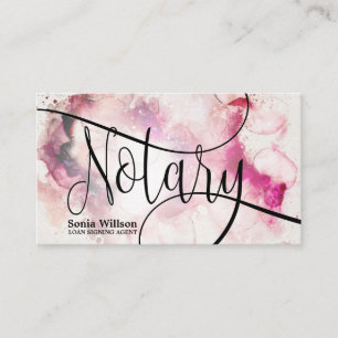 Notary Loan Signing Agent Modern abstract script Business Card