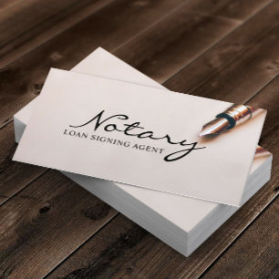 Notary Loan Signing Agent Modern Elegant Business Card