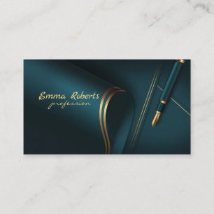 Notary Loan Signing Agent Modern Green Business Card