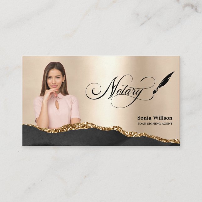 Notary Loan Signing Agent Modern Insert Photo (Front)