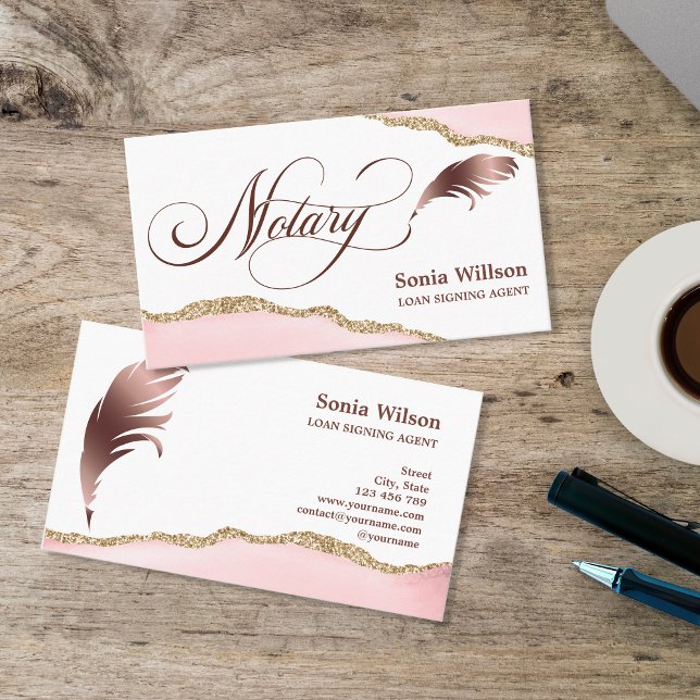 Notary Loan Signing Agent Modern Professional Business Card (Creator Uploaded)