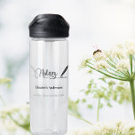 Notary loan signing agent pen water bottle<br><div class="desc">A transparent background decorated with a black signature signing pen.  Elegant hand lettered style script.  Personalise and add Your name,  text, </div>