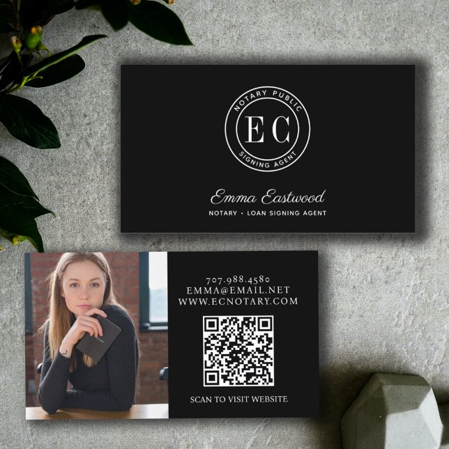 Notary Loan Signing Agent Photo QR Code Business Card (Creator Uploaded)