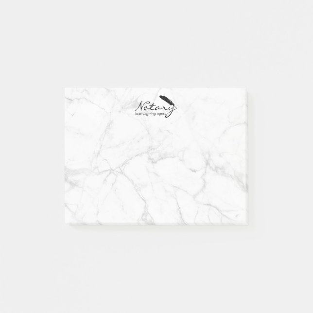 Notary Loan Signing Agent Professional Marble Post-it Notes (Front)